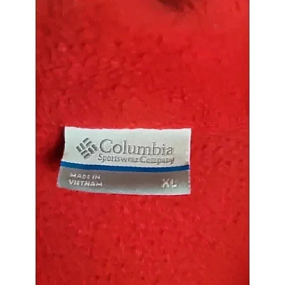 Columbia Red Fleece Zippered Jacket Front Pockets Ladies Size XL Excellent Condi - Picture 3 of 7